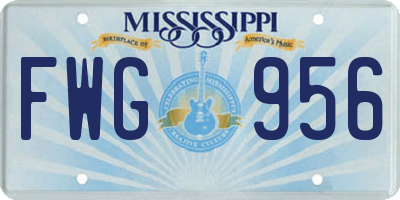 MS license plate FWG956