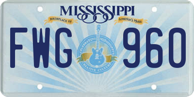 MS license plate FWG960
