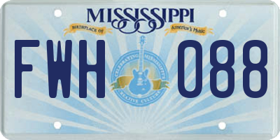 MS license plate FWH088