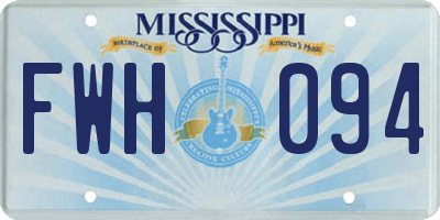 MS license plate FWH094