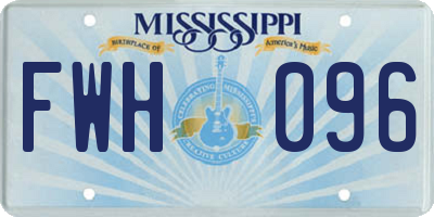MS license plate FWH096
