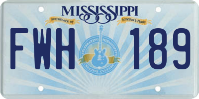 MS license plate FWH189
