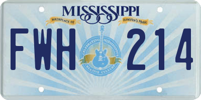 MS license plate FWH214