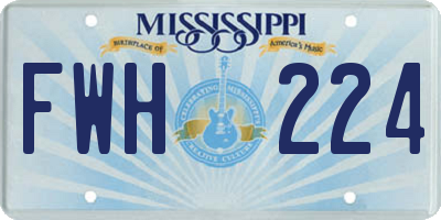 MS license plate FWH224