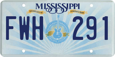 MS license plate FWH291