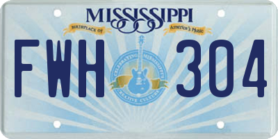 MS license plate FWH304
