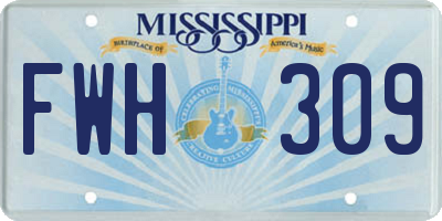 MS license plate FWH309