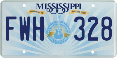 MS license plate FWH328