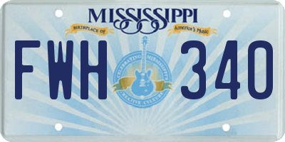 MS license plate FWH340