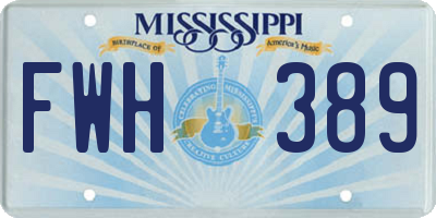 MS license plate FWH389