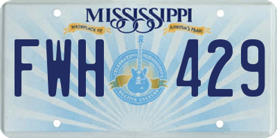 MS license plate FWH429
