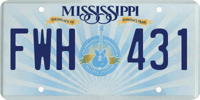 MS license plate FWH431