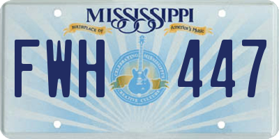 MS license plate FWH447