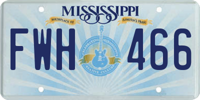 MS license plate FWH466