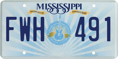 MS license plate FWH491