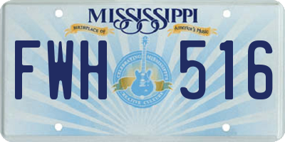 MS license plate FWH516