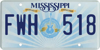 MS license plate FWH518