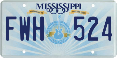 MS license plate FWH524