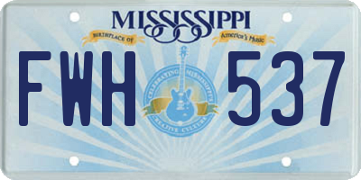 MS license plate FWH537