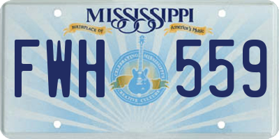 MS license plate FWH559