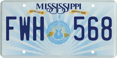 MS license plate FWH568