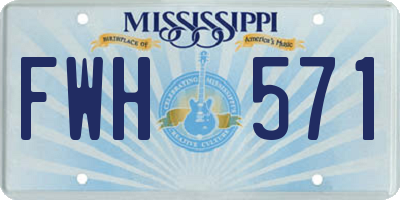 MS license plate FWH571