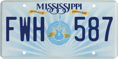 MS license plate FWH587
