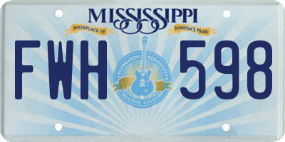 MS license plate FWH598