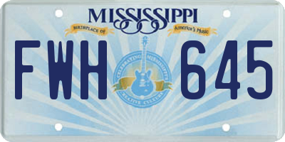 MS license plate FWH645