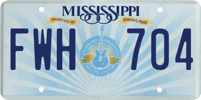 MS license plate FWH704