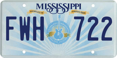 MS license plate FWH722