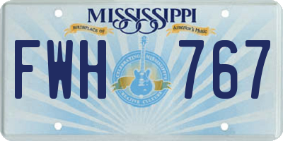 MS license plate FWH767