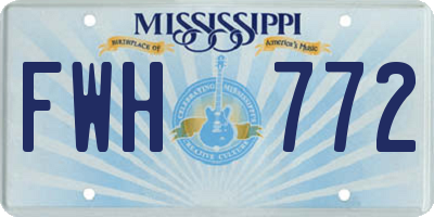 MS license plate FWH772