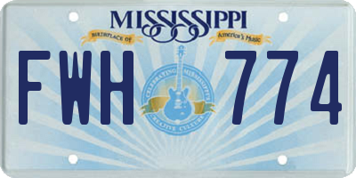 MS license plate FWH774