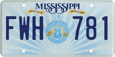 MS license plate FWH781