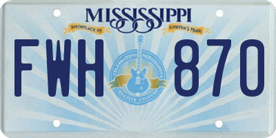 MS license plate FWH870