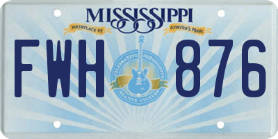 MS license plate FWH876