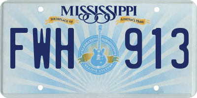 MS license plate FWH913