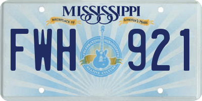 MS license plate FWH921
