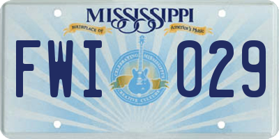 MS license plate FWI029