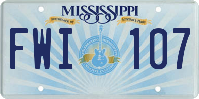 MS license plate FWI107