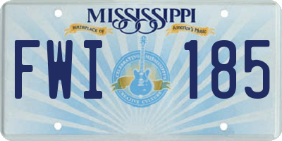 MS license plate FWI185