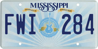 MS license plate FWI284
