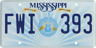 MS license plate FWI393
