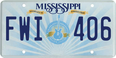 MS license plate FWI406