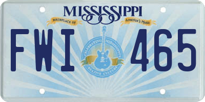 MS license plate FWI465