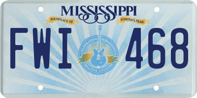 MS license plate FWI468