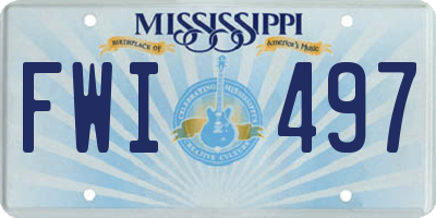 MS license plate FWI497