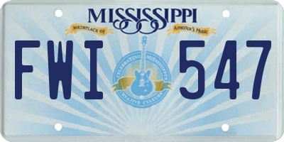 MS license plate FWI547