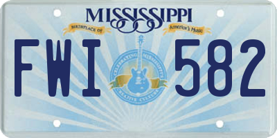 MS license plate FWI582